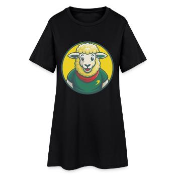 mouton mignon kawaii dessin animé clipart animal de compagnie - Robe T-shirt Femme - noir - Devant