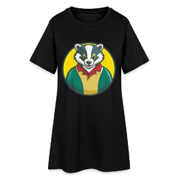 blaireau mignon kawaii dessin animé clipart animal de compagnie - Robe T-shirt Femme - noir - Devant