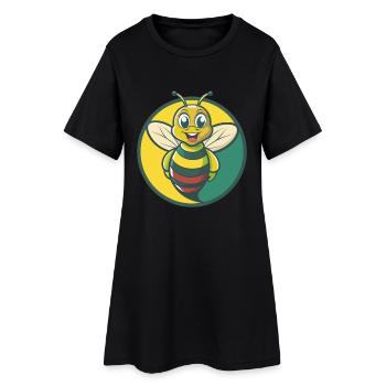 abeille mignon kawaii dessin animé clipart animal de compagnie - Robe T-shirt Femme - noir - Devant