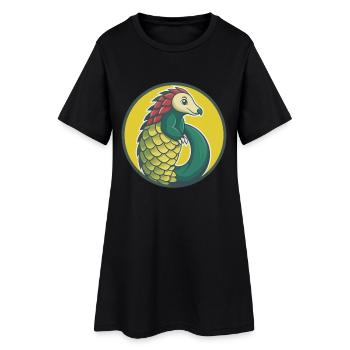 Schuppentier Niedliche Kawaii Cartoon Clipart Haustier Tier - Frauen T-Shirt-Kleid - Schwarz - Vorne