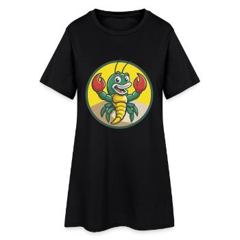 Craw Mignon Kawaii Dessin animé Clipart Animal de compagnie - Robe T-shirt Femme - noir - Devant