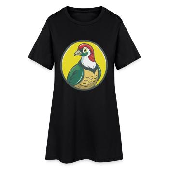 perdrix mignon kawaii dessin animé clipart animal de compagnie - Robe T-shirt Femme - noir - Devant