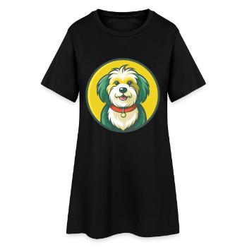Havanese Dog Cute Kawaii Cartoon Clipart Animal - Women’s T-Shirt Dress - black - Front