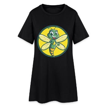 libellule mignon kawaii dessin animé clipart animal de compagnie - Robe T-shirt Femme - noir - Devant