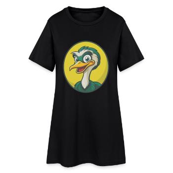 Strauß Niedliche Kawaii Cartoon Clipart Haustier Tier - Frauen T-Shirt-Kleid - Schwarz - Vorne