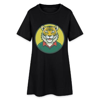 tigre mignon kawaii dessin animé clipart animal de compagnie - Robe T-shirt Femme - noir - Devant