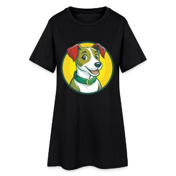 Jack Russell Terrier Chien Mignon Kawaii Dessin Animé Animal de compagnie - Robe T-shirt Femme - noir - Devant