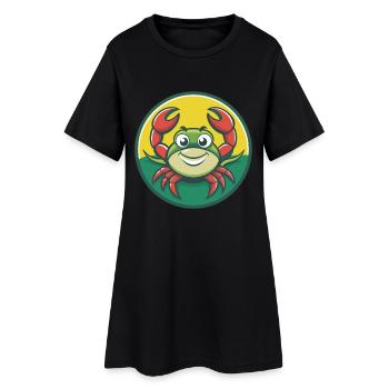 crabe mignon kawaii dessin animé clipart animal de compagnie - Robe T-shirt Femme - noir - Devant