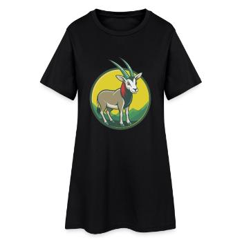 Oryx mignon Kawaii dessin animé Clipart Animal de compagnie - Robe T-shirt Femme - noir - Devant