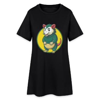 Possum Niedliche Kawaii Cartoon Clipart Haustier Tier - Frauen T-Shirt-Kleid - Schwarz - Vorne