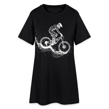 Dessin VTT - Robe T-shirt Femme - noir - Devant