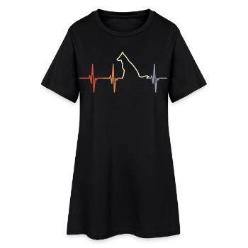 Dog heartbeat vintage look - Women’s T-Shirt Dress - black - Front