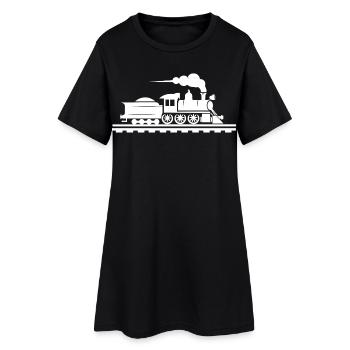 Dessin ferroviaire - Robe T-shirt Femme - noir - Devant
