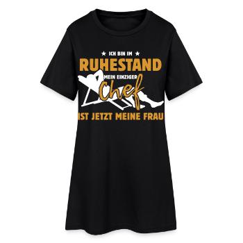 Ich bin im Ruhestand - einziger Chef meine Frau - Frauen T-Shirt-Kleid - Schwarz - Vorne