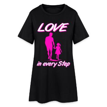 L’amour dans chaque beau-père fille silhouette rose - Robe T-shirt Femme - noir - Devant