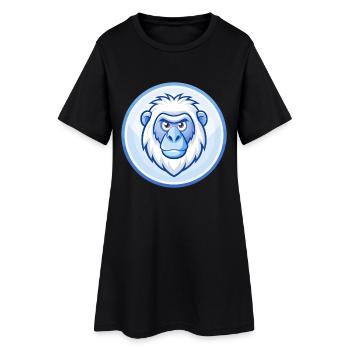 Baboon Blue Kawaii Cartoon Character Clipart Pet - Women’s T-Shirt Dress - black - Front