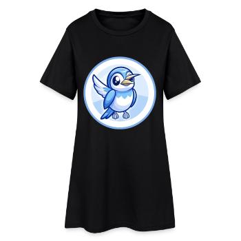 mangeur d’abeilles bleu kawaii dessin animé personnage clipart - Robe T-shirt Femme - noir - Devant