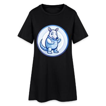 Gürteltier Blau Kawaii Cartoon Figur Clipart - Frauen T-Shirt-Kleid - Schwarz - Vorne