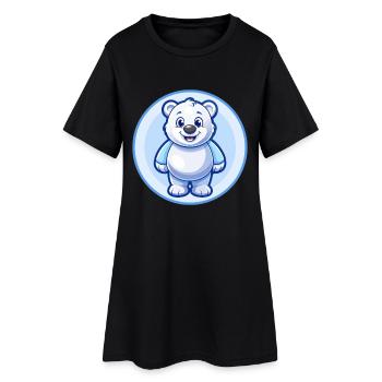 ours bleu kawaii dessin animé personnage clipart animal de compagnie - Robe T-shirt Femme - noir - Devant