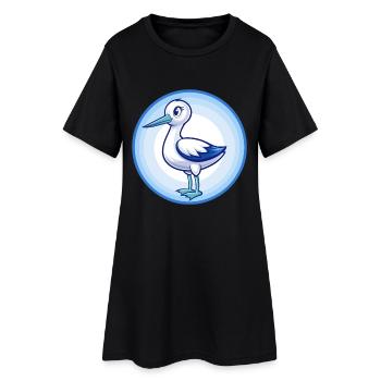 Avocet Blue Kawaii Cartoon Character Clipart Pet - Women’s T-Shirt Dress - black - Front