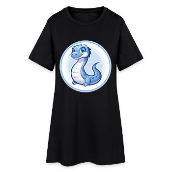 Basilisk Blue Kawaii Cartoon Character Clipart Pet - Women’s T-Shirt Dress - black - Front