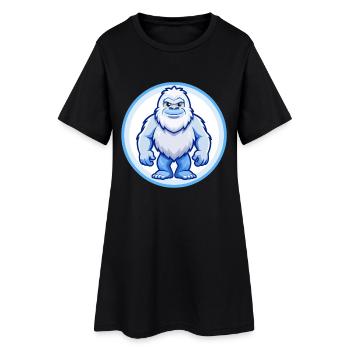 BigFoot Bleu Kawaii Dessin Animé Personnage Clipart Animal de compagnie - Robe T-shirt Femme - noir - Devant