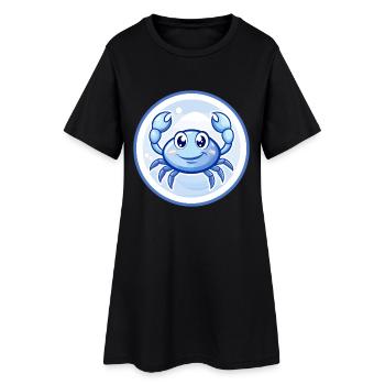 crabe bleu kawaii dessin animé personnage clipart animal de compagnie - Robe T-shirt Femme - noir - Devant