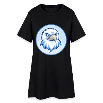 Falke Blau Kawaii Cartoon Figur Clipart Haustier - Frauen T-Shirt-Kleid - Schwarz - Vorne