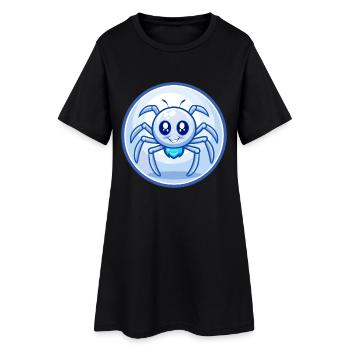 araignée bleu kawaii dessin animé personnage clipart animal de compagnie - Robe T-shirt Femme - noir - Devant