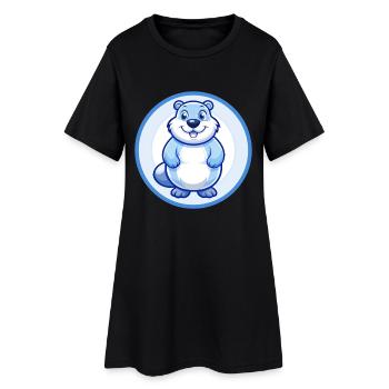 marmotte bleu kawaii personnage de dessin animé clipart - Robe T-shirt Femme - noir - Devant