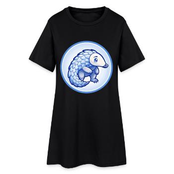 Schuppentier Blau Kawaii Cartoon Charakter Clipart Haustier - Frauen T-Shirt-Kleid - Schwarz - Vorne