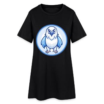 faucon bleu kawaii dessin animé personnage clipart animal de compagnie - Robe T-shirt Femme - noir - Devant