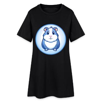Cochon d’Inde Bleu Kawaii Dessin animé Personnage Clipart - Robe T-shirt Femme - noir - Devant