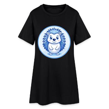 hérisson bleu kawaii dessin animé personnage clipart animal de compagnie - Robe T-shirt Femme - noir - Devant