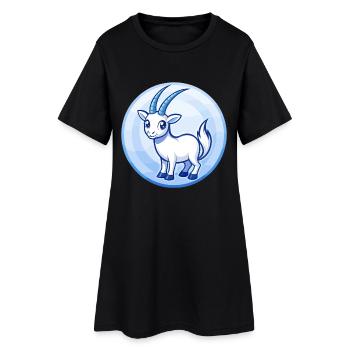 Oryx bleu kawaii dessin animé personnage clipart animal de compagnie - Robe T-shirt Femme - noir - Devant