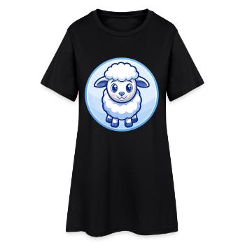 mouton bleu kawaii dessin animé personnage clipart animal de compagnie - Robe T-shirt Femme - noir - Devant