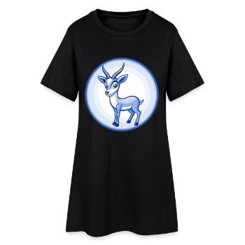 Impala Blau Kawaii Cartoon Figur Clipart Haustier - Frauen T-Shirt-Kleid - Schwarz - Vorne