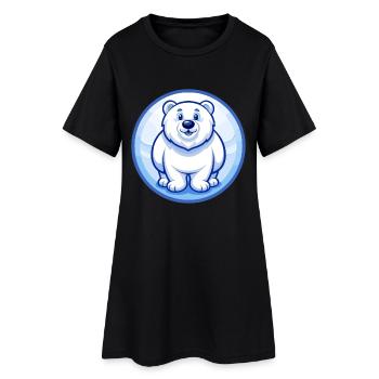 ours polaire bleu kawaii dessin animé personnage clipart - Robe T-shirt Femme - noir - Devant