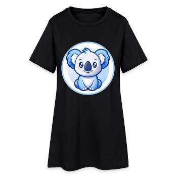 Koala bleu kawaii dessin animé personnage clipart animal de compagnie - Robe T-shirt Femme - noir - Devant