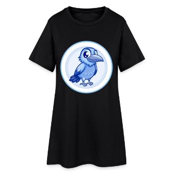 corbeau bleu kawaii dessin animé personnage clipart animal de compagnie - Robe T-shirt Femme - noir - Devant