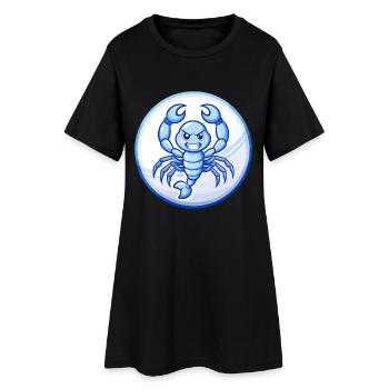 Scorpion Bleu Kawaii Dessin Animé Personnage Clipart Animal de compagnie - Robe T-shirt Femme - noir - Devant