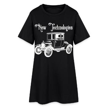 Automobile ancienne vintage blanche - Robe T-shirt Femme - noir - Devant