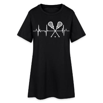 Battement de cœur de crosse - Robe T-shirt Femme - noir - Devant