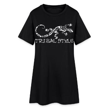 Polynesian white lizard - Women’s T-Shirt Dress - black - Front