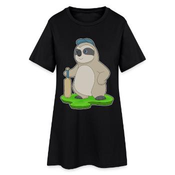 paresseux cricket batte de cricket - Robe T-shirt Femme - noir - Devant