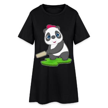 Panda Cricket Battes de cricket - Robe T-shirt Femme - noir - Devant