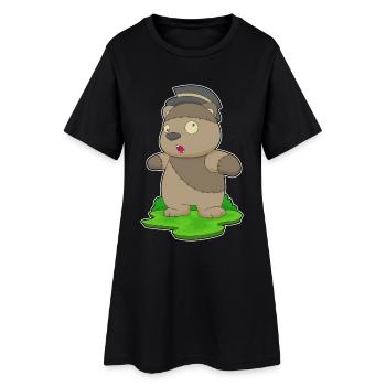 Bär Halloween Zombie - Frauen T-Shirt-Kleid - Schwarz - Vorne