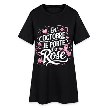 Octobre rose Lutte contre le cancer du sein - Robe T-shirt Femme - noir - Devant