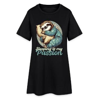 Cadeau de la passion endormie de la paresse - Robe T-shirt Femme - noir - Devant