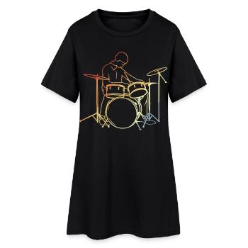 Batteur Look Vintage - Robe T-shirt Femme - noir - Devant